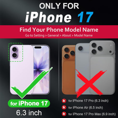 SHIELDON 17 5G 6.3-inch 2025 Case Wallet for iPhone | Genuine Leather | Flip Magnetic Closure | RFID Blocking Credit