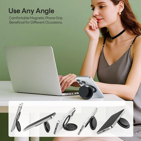 Grippopso for MagSafe Phone Grip, Magnetic Phone Grip Holder Built-in Phone Stand, Magnetic Collapsible Expandible