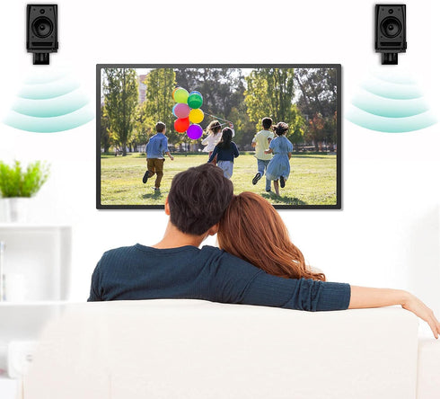 WALI Speaker Wall Mounts, Dual Side Clamping Bookshelf Mounting Bracket for Large Surrounding Sound Speakers, Holds up