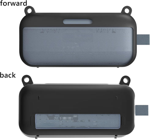 Geekria Silicone Speaker Case Cover Compatible with Bose SoundLink Flex Case, Protective Waterproof Soft Skin, Replacement Speakers Travel Carrying Case with Shoulder Strap (Half Surround Black)
