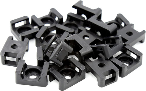 iexcell 100 Pcs Black 9 mm Cable Tie Base Saddle Type Mount Wire Holder