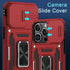 DEERLAMN Military Grade Shockproof Case for iPhone 15 Pro Max, with Slide Camera Cover + Screen Protector (1 Pack), Red