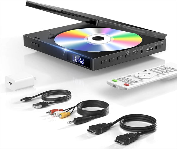 SHIWAKOTO 1080P HD Mini DVD Players for TV, All Region Free DVD Player,