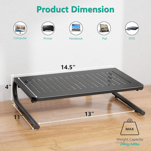WALI Laptop Riser and Monitor Stand for Desk, Organizer for Monitor and Printer, Home, Office, School (STT001), 1 Pack,