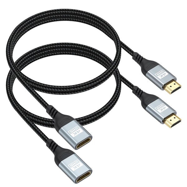 4K HDMI Extender Cable 3FT 2-Pack HDMI Extension, High Speed HDMI Male
