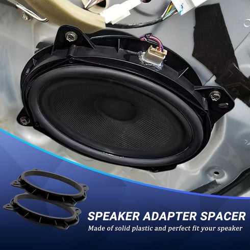 6" x 9" Front Door Speaker Spacer Compatible with Toyota 4 Runner/Avalon/Highlander/Prius/Sequoia/Tacoma/Tundra/Venza 2 Speaker Spacer Covers with 2 Wiring Harness