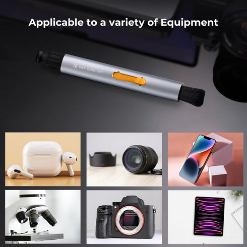 K&F Concept Multifunctional Lens Cleaning Kit, Aluminium Alloy Pen*1 + Airpods Stripper*3 + Flocking Sponge*3 for
