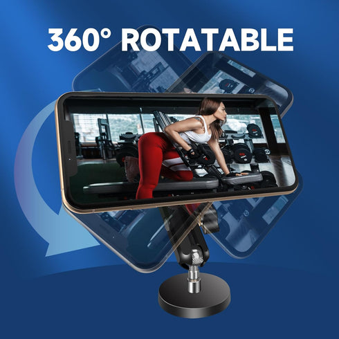 Gym Magnetic Phone Holder, Dual Magnet Phone Mount for Metal Surfaces, 360 Degree Adjustable for Recording Video