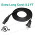 8.2ft Power Cord Replacement for NEC VT670 NP410 NP500 NP510 NP500W NP510W VT595 VT676 VT676E VT770 Projector TV 2 Prong Polarized Power Cord Ac Cable