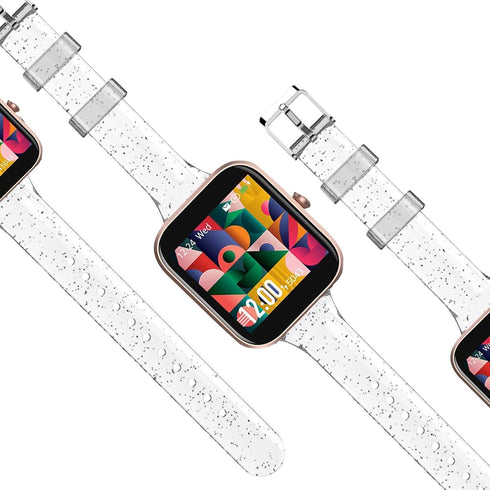 Glitter Clear Silicone Band for Donerton Smartwatch, Compatible with FirYawee/Virmee VT3/Popglory P22 and more