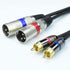 Dual RCA Male to Dual XLR Male Cable Adapter - 10 Feet Unbalanced L/R RCA to XLR Phono Plug Cable
