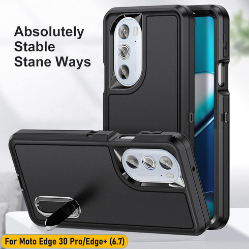 Case for Moto Edge 30 Pro/Edge+(2020) 6.7 Inch, Heavy Duty Shock Absorbing 3 in 1 Silicone Rubber with Screen Protectors