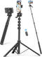 SelfieShow 72" Phone Tripod & Selfie Stick, Extendable Cell Phone Tripod Stand with