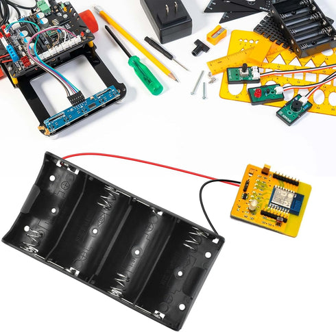 SDTC Tech 2-Pack D Cell Battery Holder, 4 Slot 6V D Size Battery Case Box with Wire Leads