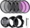 NEEWER 77mm ND2/4/8, UV/CPL/FLD Filter Kit with Lens Hoods, Cap, Pouch, Safety Tether & Cleaning Cloth