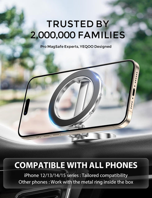 for Magsafe Car Mount, 360° Rotation Strong Magnet Phone Holder for Car, Hands-free Car Holder for iPhone 15 14 13 12