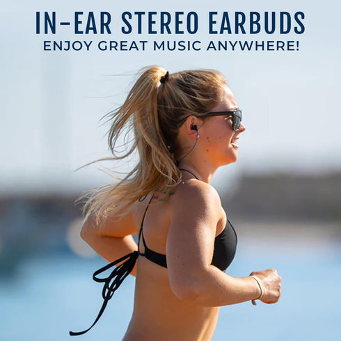 H2O Audio Surge S+ Waterproof Sport Short Cord Headphones for Swimming and Underwater Activities | Sweatproof,