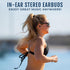 H2O Audio Surge S+ Waterproof Sport Short Cord Headphones for Swimming and Underwater Activities | Sweatproof,