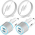 2 Pack 40W Fast USB C Car Charger Adapter for iPhone 15 Pro Max/Samsung Galaxy S24 Ultra, Dual 20W PD Port, White