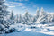 BELECO 5x3ft Fabric Winter Snow Forest Backdrop, Majestic White Xmas Tree Scene for Christmas New Year Event