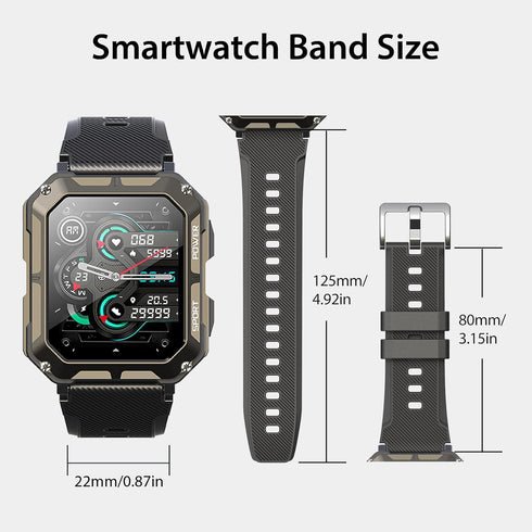 Smart Watch Band 22mm 2 Pack Replacement for AMAZTIM M2/T2, Compatible with KOSPET Tank M2/T2