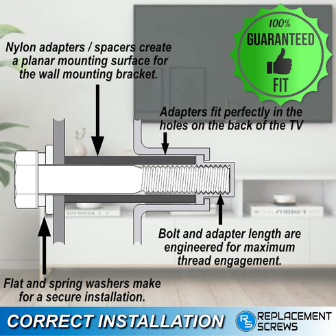 Replacement Screws for Wall Mount Compatible with Samsung UN65KS8000