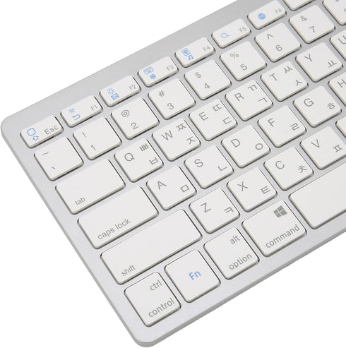 Mini Keyboard, Slim 78 Keys Portable White Computer Keyboard, Quiet Typing for iOS Systems (Korean)