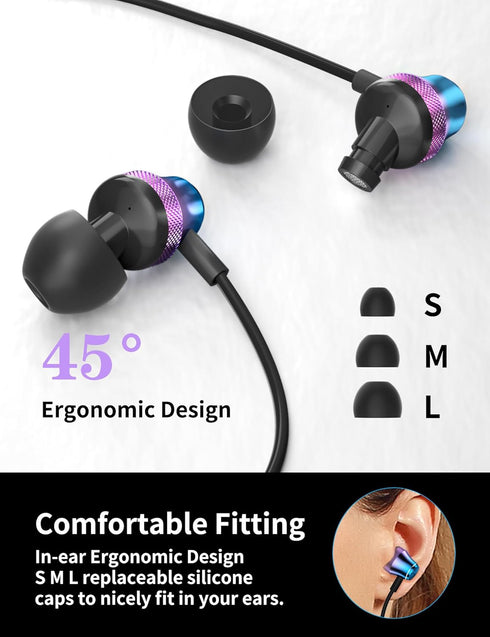 USB C Headphone Wired Earphone for iPhone 15 Pro Max, Samsung Galaxy S24 S23, Noise Canceling HiFi Stereo Type C