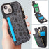 Cavor for iPhone 14 Plus Case with Card Holder,iPhone 14 Plus Wallet Case for Women Men,Phone Case iPhone 14 Plus Case with Wallet,Leather Magnetic Clasp Zipper Pocket Card Slots Cover-Leopard Black