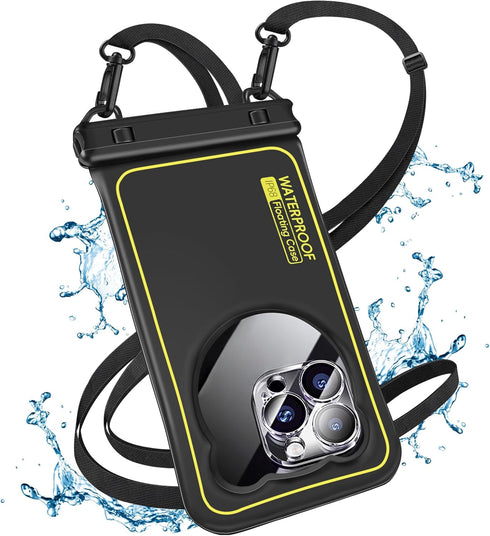 IP68 Floating Waterproof Phone Case for iPhone 15 14 13 Pro Max, Galaxy S24 S23 S22 Ultra, Black
