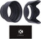 55mm Set of 2 Camera Lens Hoods, Rubber (Collapsible) + Tulip Flower, Sun Shade/Shield