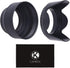 55mm Set of 2 Camera Lens Hoods, Rubber (Collapsible) + Tulip Flower, Sun Shade/Shield