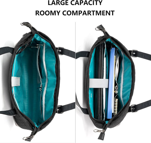 KROSER Laptop Tote Bag 15.6 Inch with USB Port, Large Computer Shoulder Bag for Women, Laptop Case for Office Business