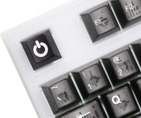 KPREPUBLIC Novelty PC Shut Down Power Off Profile Dip Dye Laser PBT Keycap for Keyboard ESC R1 1x Red Black Yellow
