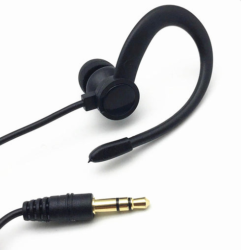 Single Side Earphone: In-Ear Stereo to Mono Earbuds, 3.5mm Plug, Ear Hook Earpiece, Compatible with Android & MP3