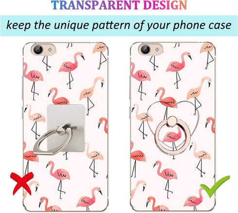 lenoup Transparent Heart Cell Phone Ring Holder Kickstand,Bling Bling Sparkle Diamond Clear Heart Cell Phone Finger