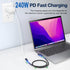USB 4 Extension Cable 240W 2FT, Right Angle Thunderbolt 4/3 & USB C Male to Female Cable, PD 3.1 Fast Charging 40Gbps 8K@60Hz Video, Type C Extender Cord, for MacBook,iPad Pro/Air,Galaxy S24/S23