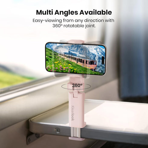 2 Pack Universal Airplane Phone Stand Holder, Klearlook 360 Degree Rotation Travel Essentials for Desk, Handsfree
