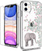 LUHOURI Designed for iPhone 11 Case with Screen Protector, Crystal Acrylic Clear Slim Fit Floral Cover
