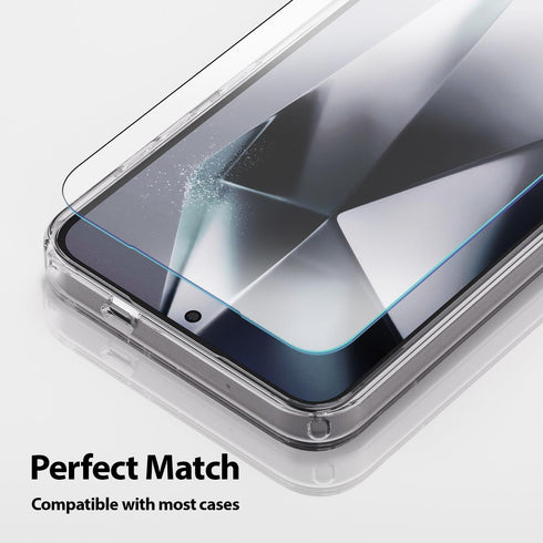 Whitestone DOME GLASS Screen Protector for Galaxy S24 - 9H Tempered Glass, Easy Installation Kit - 2 Pack