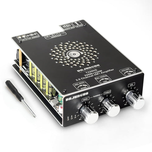 T220HS 220W+220W Power Amplifier Board, 2.0 Channel Audio Power Module with Subwoofer, Treble and Bass Control