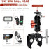 Super Clamp Camera Mount with Double Ball Head Adapter - 360° Rotation, Compatible with Canon Nikon DSLR, Gopro, LED