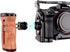FocusFoto 1/4"-20 3/8"-16 Wooden Side Handle Grip Left/Right Handgrip with & & Cold Shoe Mount Universal for DSLR