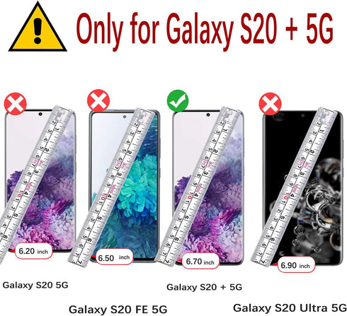 MONASAY Wallet Case for Galaxy S20+ Plus 5G, 6.7 inch, Flip Folio Leather Cover with Screen Protector, Purple