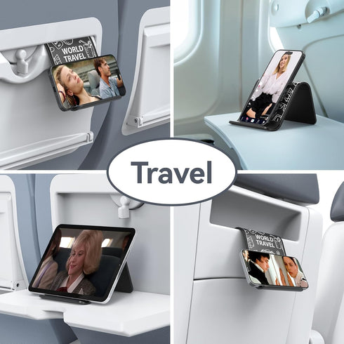 Airplane Phone Holder Mount, Flexible Travel Essentials Tablet Holder for Flying, Desk, Compatible with iPhone,