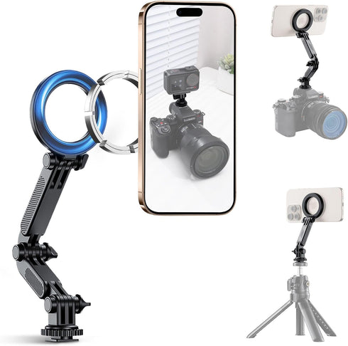 Kiorafoto Magnetic Cold Shoe Mount for Phones & Action Camera, Detachable Hot Shoe