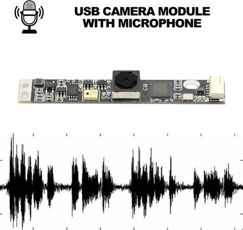 RQG 8MP IMX179 4K 2.0 USB Camera Module, Fixed Focus Lightburn Camera with Microphone, Embedded UVC Drive-Free USB