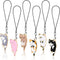Yinkin 6 Pieces Kawaii Cat Charm for Mobile Phone - Cute Hanging Cat for Backpack, Wallet, Keychain Pendant