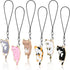 Yinkin 6 Pieces Kawaii Cat Charm for Mobile Phone - Cute Hanging Cat for Backpack, Wallet, Keychain Pendant