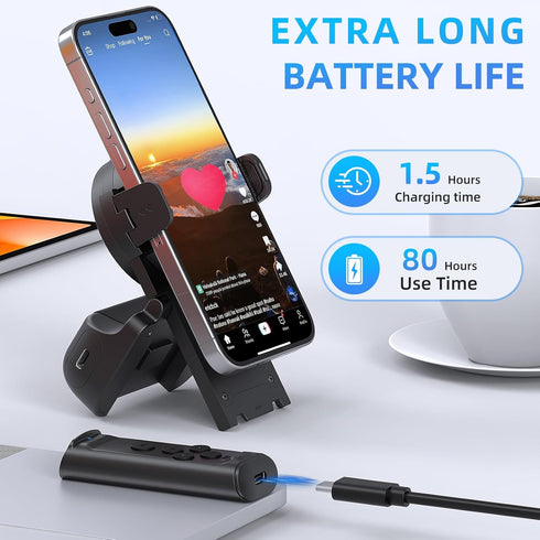 Remote Control Scrolling for TikTok with Phone Stand, Page Turner for Kindle App E-Book, Bluetooth Camera Shutter